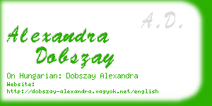 alexandra dobszay business card